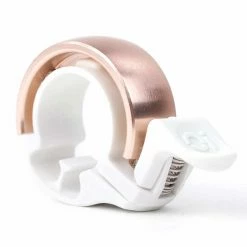 Cloche Knog Oi Petit White/brass | Diamètre Du Guidon : 22,2 Mm